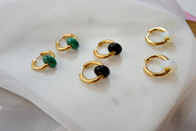 Load image into Gallery viewer, THE BLACK ONYX HOOPS
