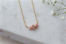 Load image into Gallery viewer, Pink opal "CERYS" tumbled stone necklace and bracelets.