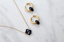 Load image into Gallery viewer, THE BLACK ONYX HOOPS