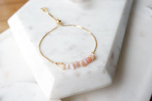 Load image into Gallery viewer, Pink opal "CERYS" tumbled stone necklace and bracelets.
