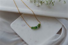 Load image into Gallery viewer, Emerald "SENTA" tumbled stone necklace and bracelets.
