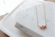 Load image into Gallery viewer, Pink opal "CERYS" tumbled stone necklace and bracelets.
