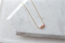Load image into Gallery viewer, Pink opal "CERYS" tumbled stone necklace and bracelets.
