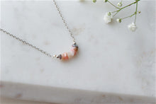 Load image into Gallery viewer, Pink opal "CERYS" tumbled stone necklace and bracelets.
