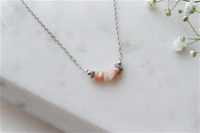 Load image into Gallery viewer, Pink opal "CERYS" tumbled stone necklace and bracelets.
