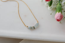 Load image into Gallery viewer, Aqua Marine "DREA" tumbled stone necklace and bracelets.
