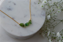 Load image into Gallery viewer, Emerald "SENTA" tumbled stone necklace and bracelets.
