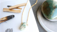 Load image into Gallery viewer, Amazonite RAW 18k. gold plated Necklace
